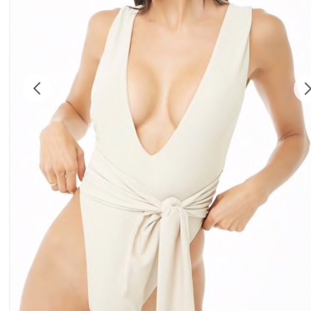 Forever 21 Cream One Piece Swimsuit
